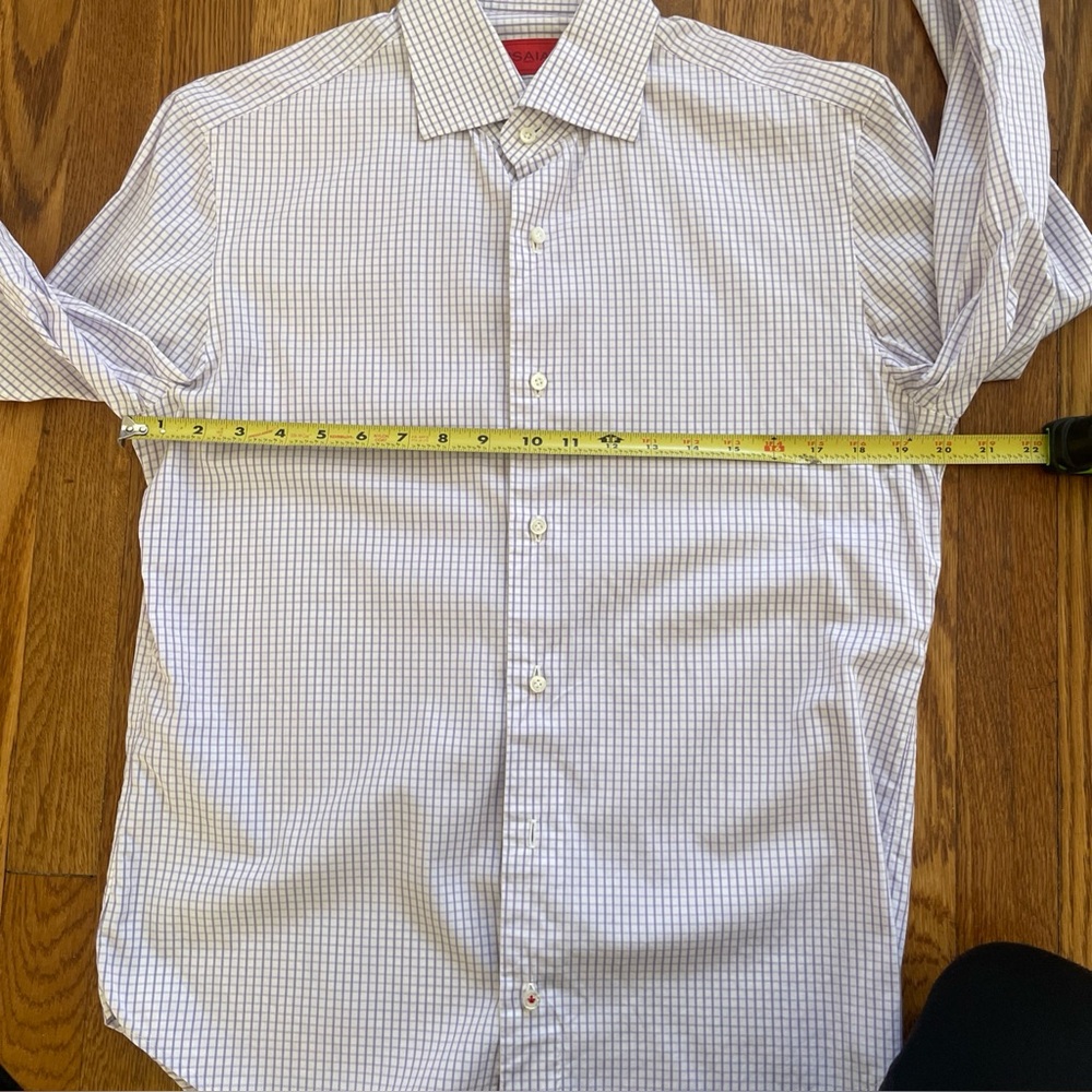 Isaia Purple Checkered Dress Shirt - Picture 2 of 6